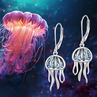 Abalone Shell Nacre Méduse Boucles D'oreilles En Argent Sterling Océan Boucles D'oreilles Plage Boucles D'oreilles Bijoux