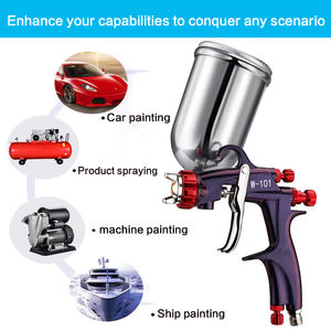 Profissional-Grade W-101G Alta Eficiência HVLP Air Spray Gun Gravity Feed Alloy Industrial-Grade SANPU - Product Image 6