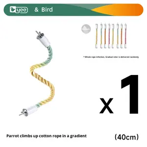 Balançoire suspendue pour perroquet, jouet écologique pour oiseaux, avec <span class=keywords><strong>corde</strong></span>, échelle à mâcher, bâton en coton pour le soulagement du stress et de l'ennui, fournitures à mâcher pour animaux de compagnie - Product Image 6
