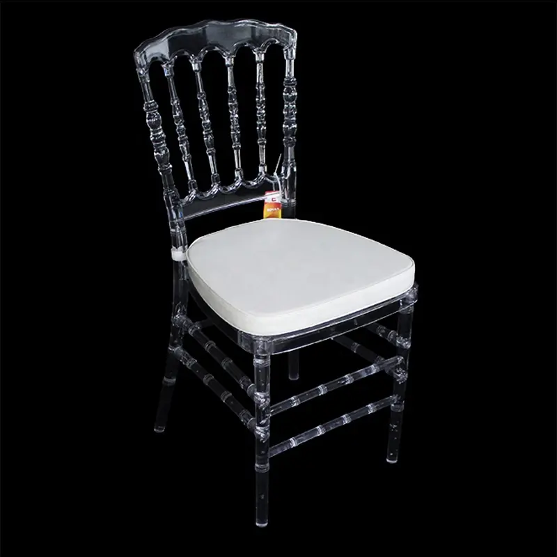 Sedia di nozze acrilica cristallina di vendita calda che impila la sedia chiara dell'hotel