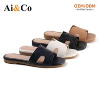 Sandalias Planas con Forma de H para Mujer, Transpirables, Perforadas, Punta Abierta, Ligeras, Antideslizantes, para Playa y Verano