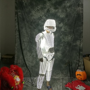 Festa di natale spettacolo Led Costume Robot abbigliamento Led luci luminose sala da ballo costumi per Night Club tuta spaziale - Product Image 5