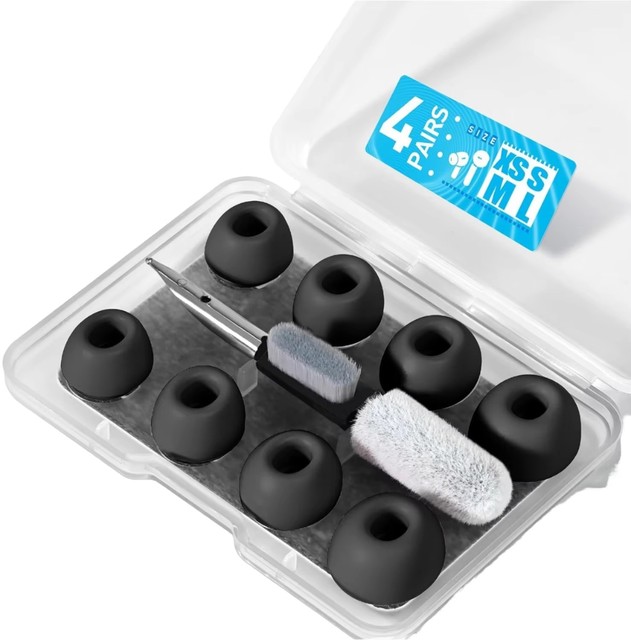 Silicone Ear Tips 1:1 Replacement for Pro Waterproof & Eco-Friendly Noise Reduction Dust Guard 4 Pairs