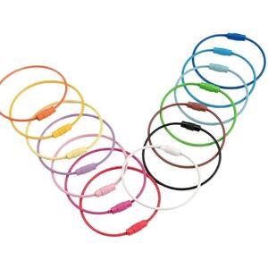 Llaveros de alambre de acero pintados de colores, redondos, hechos a mano, accesorios decorativos para colgantes DIY con tornillos giratorios - Product Image 1