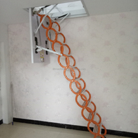 Échelle de grenier télescopique en aluminium au design moderne, pliable, manuelle, pour utilisation domestique