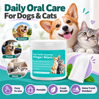 Lingettes dentaires jetables non tissées pour animaux de compagnie – Nettoyage des dents, soins bucco-dentaires, haleine fraîche pour chiens et chats – Hygiène quotidienne