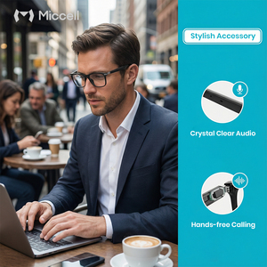 Miccell 軽量TR90フレームAIスマートグラス、IP65防水、オープンイヤーオーディオ搭載、ビジネス、アウトドアスポーツ向け - Product Image 2