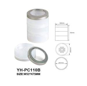 Grossiste Pot de poudre libre en plastique pailleté de couleur 3-en-1 pour injection Récipient cosmétique imprimé timbre à chaud - Product Image 2