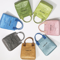 Sac isotherme portable en Tyvek à motif lettres classiques, étanche, pour le transport et les pique-niques