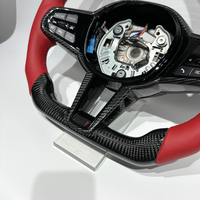 Volant en cuir rouge en fibre de carbone pour BMW G20 G28 G30 G38 G32 G11 G12 G01 G02 G05 G06 G07 G08 G14 G15 X3M X4M X5M X6M M3