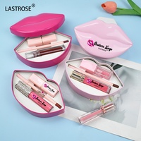 Kit d'emballage en forme de lèvres de marque privée 3 en 1 Baume à lèvres hydratant Rouge à lèvres mat naturel imperméable Rouge à lèvres nude Crayon à lèvres brun foncé