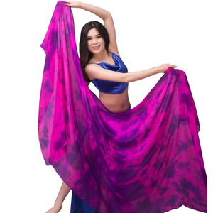 100% <span class=keywords><strong>bufanda</strong></span> de seda y velo DIY Irregular multicolor Tie Dye danza del vientre rendimiento Prop con accesorio de patrón de puntos - Product Image 4