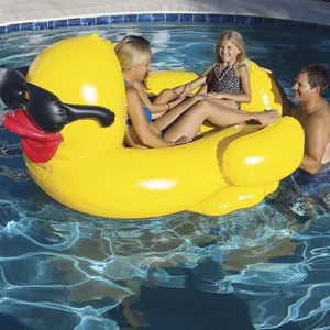 Inflável personalizado pato forma verão água diversão piscina flutuador