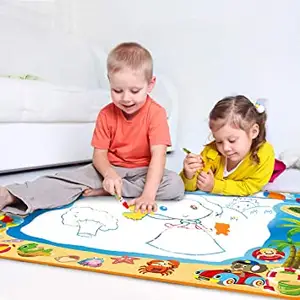 large 100 x 70cm Water Doodle Mat Aqua Drawing Painting Mat Mess Free drawing mat toys for kids