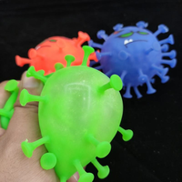 2025 vente chaude 2024 QF TPR mignon virus balles bouffantes soulagement du Stress LED Fidget jouets pour 5 à 7 ans enfants