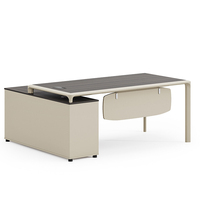 Bureau de direction en forme de L de haute qualité ODM/OEM, table de bureau contemporaine de luxe pour PDG et managers