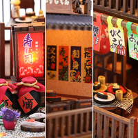 Produsen Puzzle Kayu 3D DIY Model Restoran Sushi Miniatur Kit Kreatif DIY Rumah Miniatur Kit Kerajinan DIY untuk Dekorasi