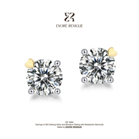 Pendientes de Plata de Ley 925 con Moissanita de 3 Quilates en Forma de Corazón, Joyería de Moissanita VVS, Regalo Romántico para Mujer