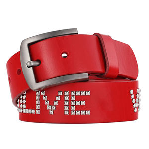 Cinturón de cuero genuino con tachuelas de alta calidad, cinturón de cuero con logotipo personalizado para hombre, cinturón con hebilla de cuero Real - Product Image 4