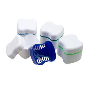Caja de Almacenamiento para Dentaduras Postizas de Doble Capa Estilo Europeo, de Plástico con Filtro, Cepillo para Retirar Dentaduras Postizas, para Retenedores, Uso Dental - Product Image 1