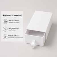 Boîte cadeau rigide personnalisée pour bijoux, cosmétiques, bougies, boîte coulissante, emballage minimaliste blanc, vente en gros, directement de l'usine