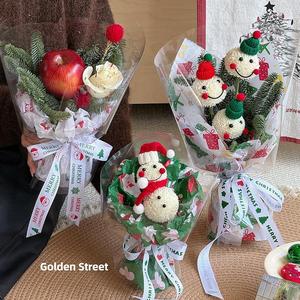 2.5厘米圣诞印花丝带线轴聚酯花卉用品花卉和礼品包装装饰丝带 - Product Image 2