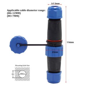 LD20 IP68 su geçirmez 25A güç konektörü 2-7 Pin Panel montaj tel kablo erkek tak dişi soket havacılık tak güç için bir Set - Product Image 2
