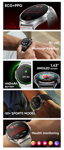 M104 2 cinghie 1.43 "AMOLED monitoraggio della salute <span class=keywords><strong>Smartwatch</strong></span> uomo <span class=keywords><strong>donna</strong></span> 2024 Montres eloj Intelligentes Hombre BT chiamata Smart Watch - Product Image 6