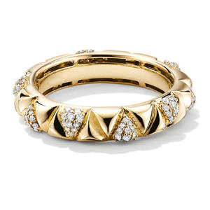 แหวนเงินแท้ 925 ชุบทองคำขาวประดับเพชร CZ ทรงพีระเมด ดีไซน์หรูหรา - Product Image 1