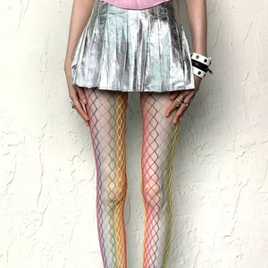 Collants résille vibrants pour femmes-Collants à la mode-<span class=keywords><strong>Bas</strong></span> en maille arc-en-ciel pour boîtes de nuit Halloween <span class=keywords><strong>Funky</strong></span> Style Party Raves - Product Image 2