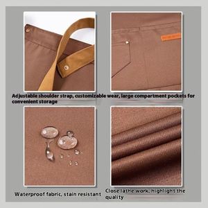 Women's Custom Printed Cotton Summer Work Bib <b>Apron</b> Waterproof Oil-Proof Thin Stain-Resistant Sustainable Durable High - Product Image 3