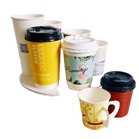 330ml 450 ml 750ml 8oz 12 oz couleur simple paroi blanc vert kraft jus de fruits tasse à café en papier pour boissons chaudes avec couvercle en dôme