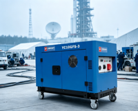 Groupe électrogène diesel silencieux 0 kW, 11 kW max, moteur V-Twin 997 cm³ YC10GFS-3, portable, AVR, grand réservoir 25 L, 230 V 400 V 50 Hz