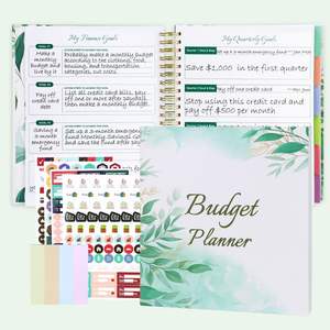 맞춤형 디자인 월간 재정 플래너 오거나이저 날짜 없는 스파이럴 예산 지출 추적기 포켓 포함 예산 플래너 - Product Image 3