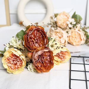 Fleurs de pivoine artificielles Lichao, bouquet de fleurs en soie à 4 têtes, grand format, pour la décoration de la maison et des mariages - Product Image 4