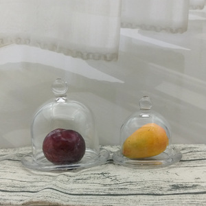 Clearly Small Size Creative Glass Cover <strong>Dessert</strong> Plate Pearl Rim Mini Cake Display Stand Dome Candle Jar Decorative <strong>Dessert</strong> <strong>Tray</strong> - Product Image 3