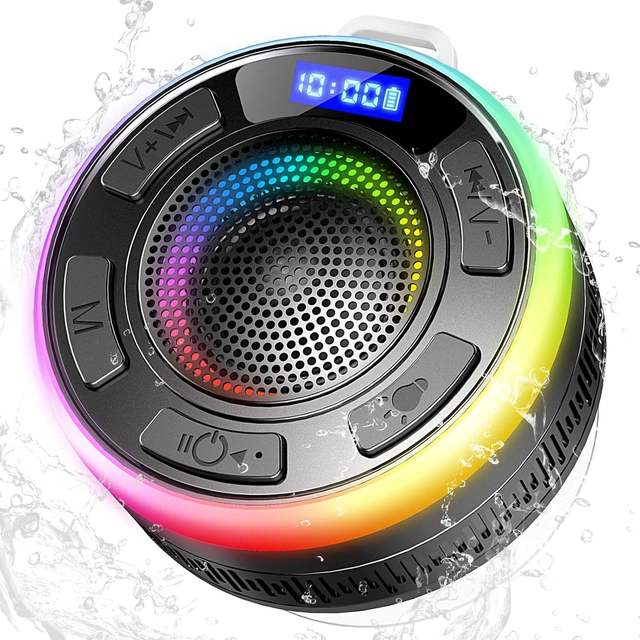 Shower for V5.0 Waterproof IPX7 Portable Speaker Suction Cup RGB LED 5 Hours Playtime Crystal Sound Bass for