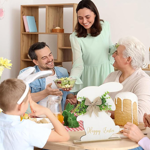 Decoraciones para Fiestas de Pascua al por Mayor, Adorno de Mesa de <span class=keywords><strong>Feliz</strong></span> Pascua con Lazo de Arpillera para Decoración de Paredes, Hogar, Interiores y Exteriores - Product Image 4