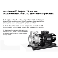 Pompe centrifuge horizontale monophasée à haute efficacité, auto-équilibrée, électrique 0,37 kW, haute pression, avec joint en acier inoxydable pour