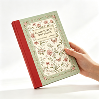 Carnet de composition personnalisé Rose Cherry avec bordure verte et dos rouge – Cadeau de fêtes