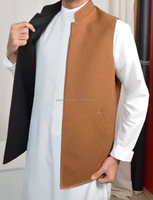 Rompi Arab Kustom Islami Saudi Arab Dua Sisi untuk Pria, Rompi Shalwar Kameez