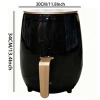 Friteuse à air électrique ronde à panier unique de 5 L à vente chaude avec écran LCD numérique à commande tactile antiadhésif pour appareil de cuisine