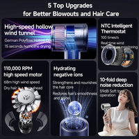 Sèche-cheveux professionnel personnalisé de haute qualité à moteur DC, ionique, en ABS, électrique, avec fonctions chaud/froid et diffuseur pour voitures