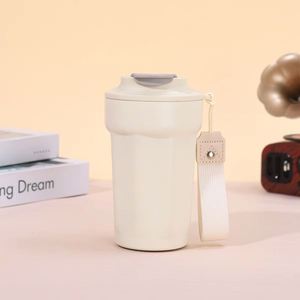 Termos con Logotipo Personalizado, Reutilizables, 450 ml, Forma Octogonal de Diamante, Vaso de Acero Inoxidable, Taza de Viaje para Café con Cuerda - Product Image 4