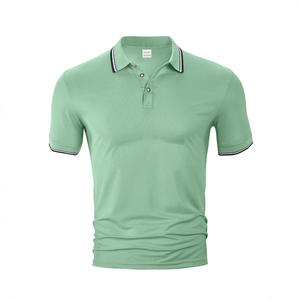 Polo à manches courtes pour homme Temu, couleur unie, tissu piqué, respirant, coupe décontractée, col rabattu, vêtements d'été, taille M - Product Image 1