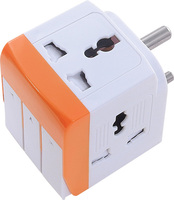 Adaptor Stopkontak Universal India 3 Pin Berpengalih Dengan 5A Tiga Pin Bulat 250V~ Adaptor Perjalanan Dengan Penutup Pengaman dan Sakelar