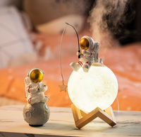 Nouvel arrivage de lampe lunaire en forme de nouveau design de mini humidificateur d'air portable à ultrasons et brume froide créative pour la chambre à coucher.