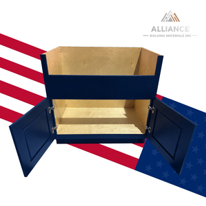 H-BS FSB33-FSB36 Modern Blue Shaker Apron <b>Sink</b> Base Cabinet | Premium <b>Kitchen</b> Cabinets For Residential Buildings | <b>Sink</b> Cabinet - Product Image 1