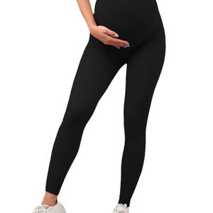 Nouveaux Leggings 2025 en Spandex/Nylon Couleur Café Uni, Élastiques et Respirants, pour Premiers Mois de <span class=keywords><strong>Grossesse</strong></span>, Soutien Ventral, Séchage Rapide, Non Compressifs - Product Image 5