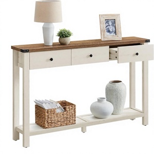Table de canapé en bois <span class=keywords><strong>VASAGLE</strong></span> LIRY Collection avec 3 tiroirs, étagère de rangement ouverte, style farmhouse, table <span class=keywords><strong>console</strong></span> étroite pour entrée - Product Image 1